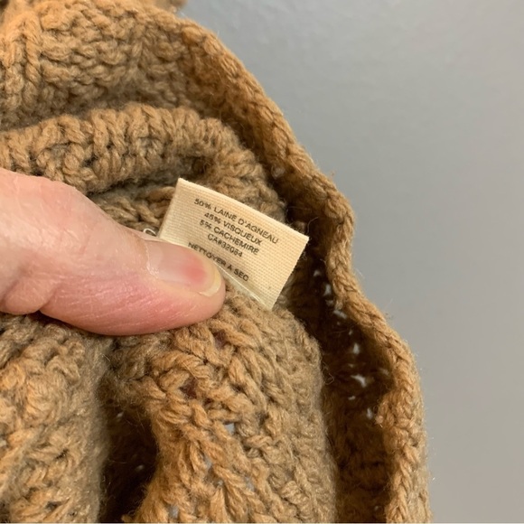 Sparrow tan sleeveless mock turtleneck cable knit vest sweater.‎ Size S - Picture 5 of 7